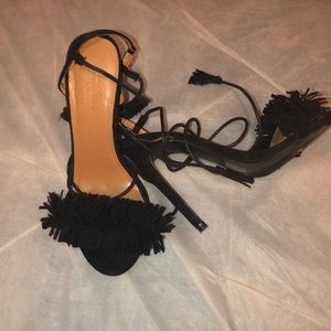 Black strappy heels